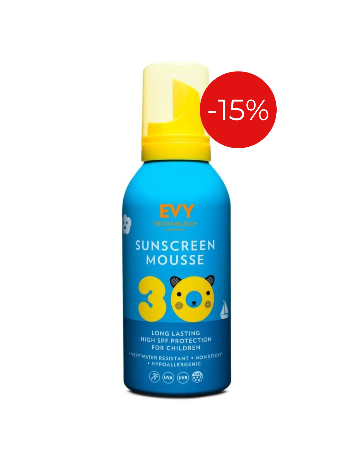 EVY Technology Sunscreen Mousse Kids SPF 30 - Сонцезахисний мус для дітей та немовлят 150 ml
