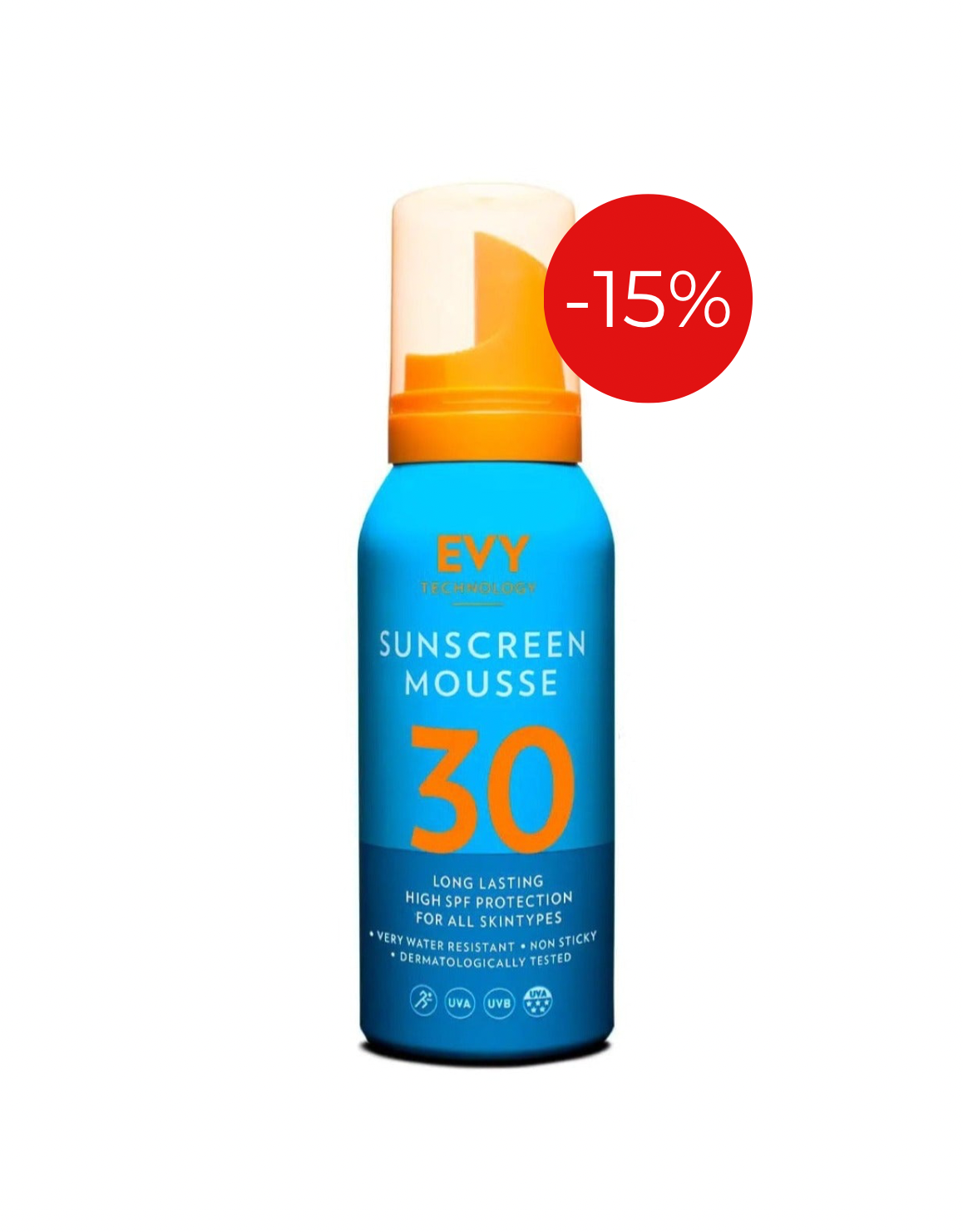 EVY Technology Sunscreen mousse SPF 30 - Сонцезахисний мус 100 ml