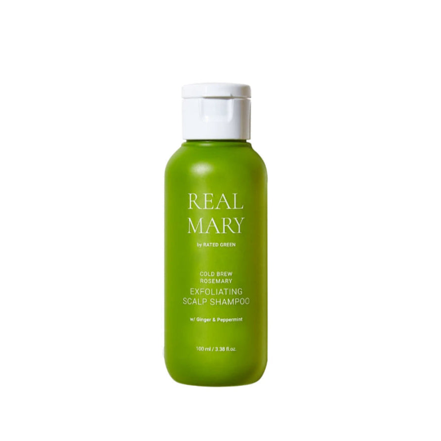 Rated Green Real Mary Cold Brewed Rosemary Exfoliating Scalp Shampoo - Глибокоочищуючий відлущуючий шампунь з соком розмарину 100ml