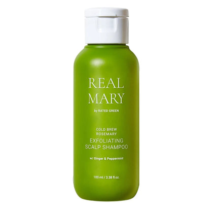 Rated Green Real Mary Cold Brewed Rosemary Exfoliating Scalp Shampoo - Глибокоочищуючий відлущуючий шампунь з соком розмарину 100ml
