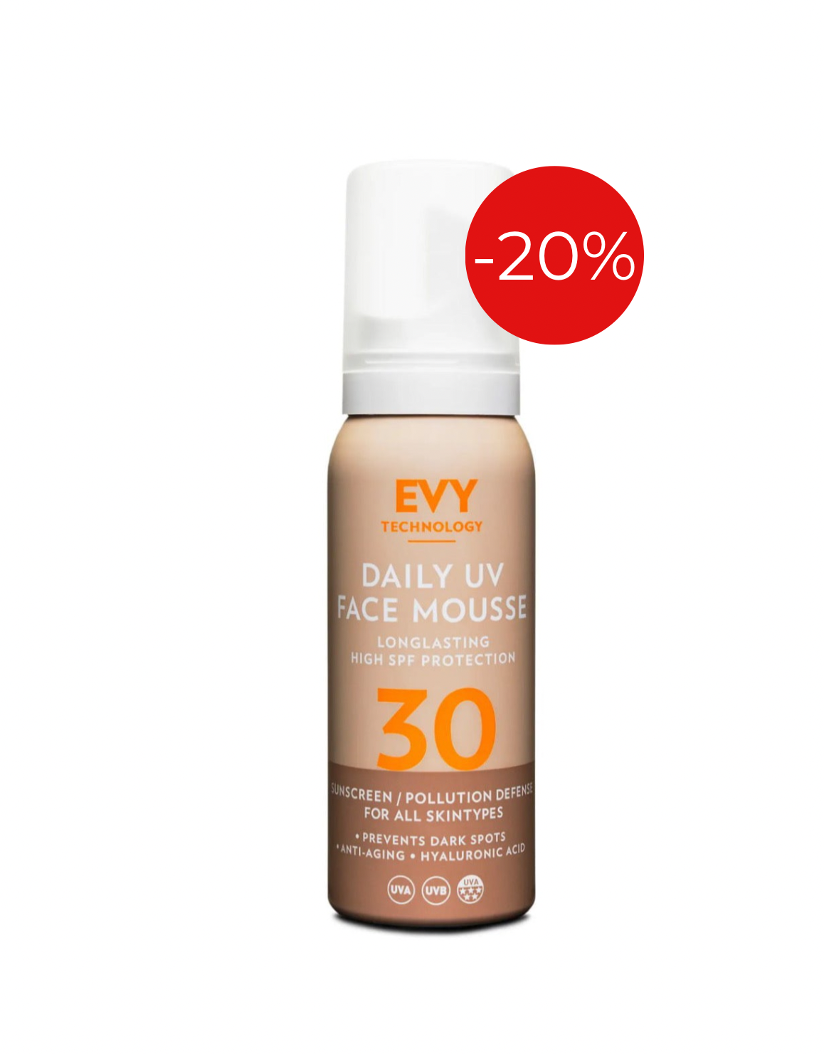EVY Technology Daily UV Face Mousse SPF 30 - Щоденний захисний мус для обличчя