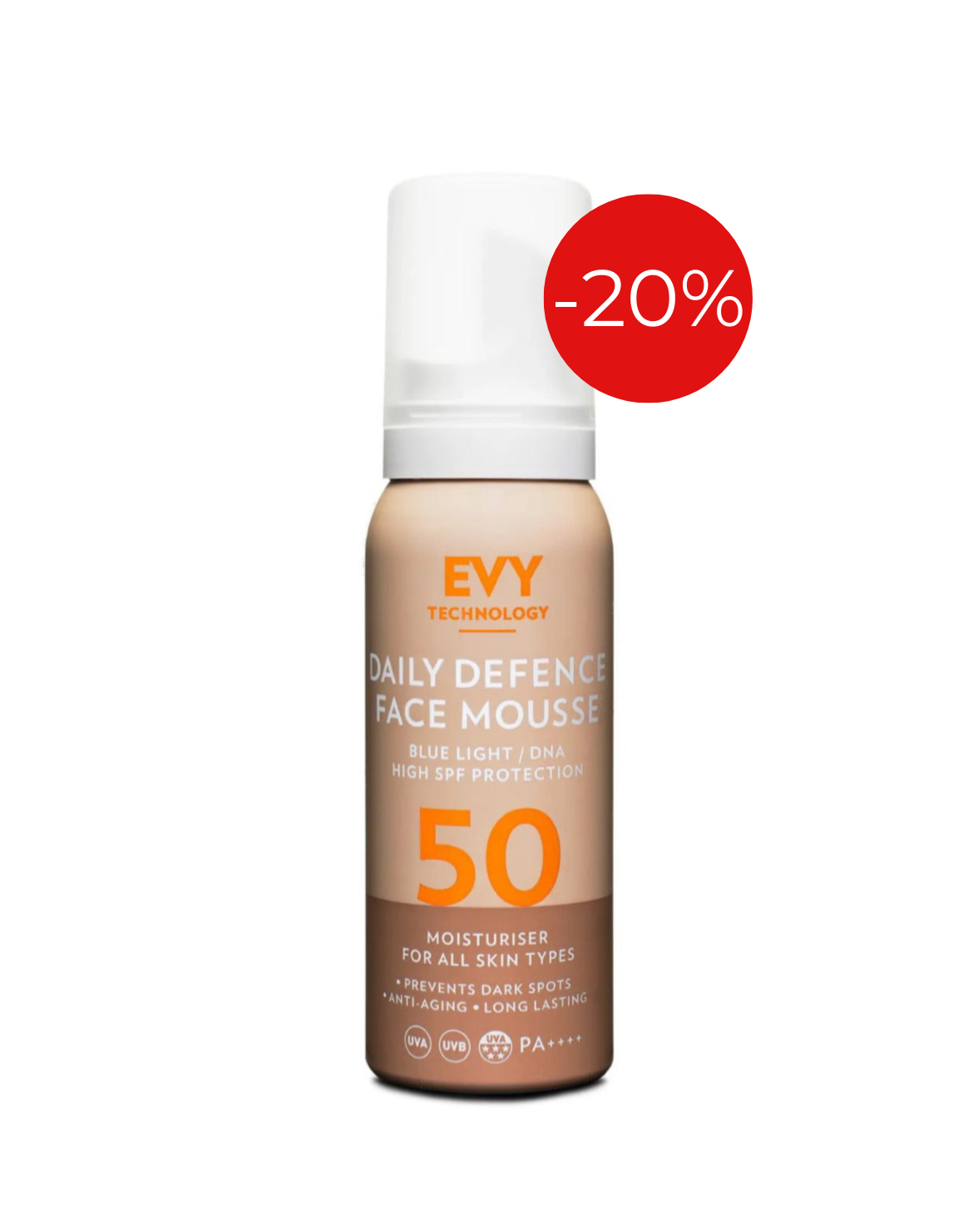 EVY Technology Daily UV Face Mousse SPF 50 - Щоденний захисний мус для обличчя